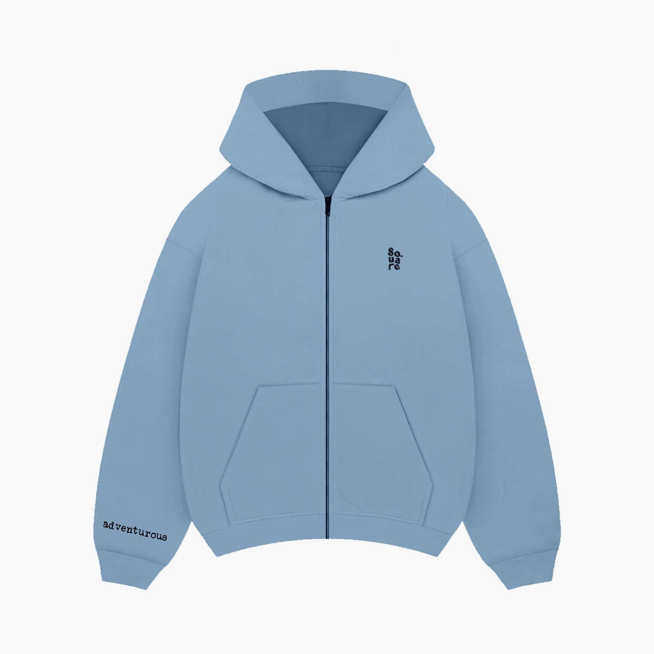 Adventurous - Angel Blue Zipper Hoodie